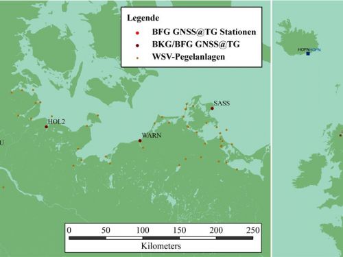 GNSS stations in the German Bight and in Europe