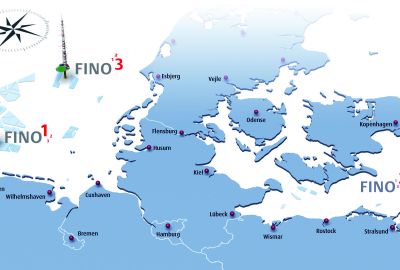 Locations of all FINO reserach platforms
